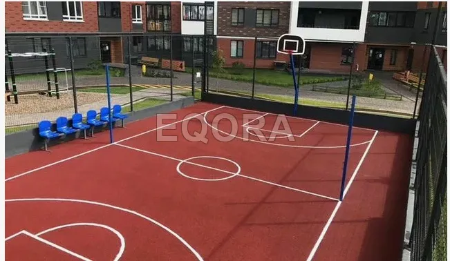Бесшовное покрытие из резиновой крошки для баскетбольной площадки в Раменском