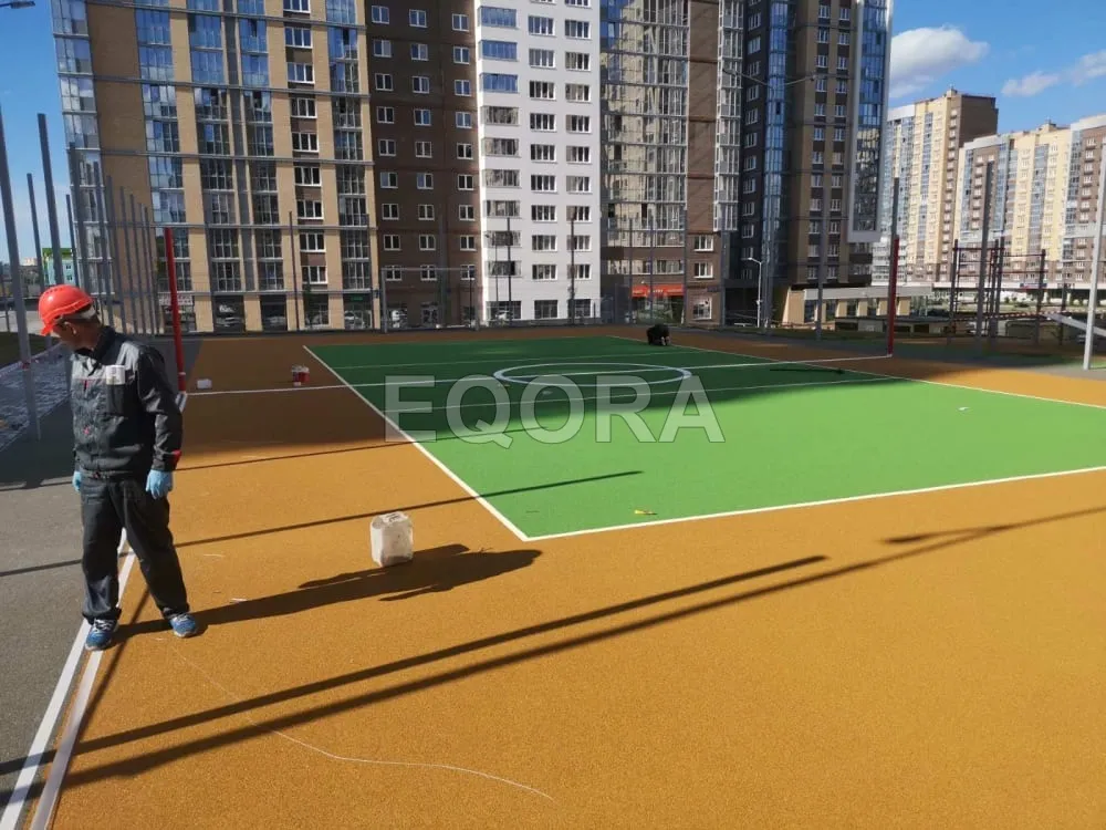 Из чего состоит бесшовное резиновое покрытие в Раменском?